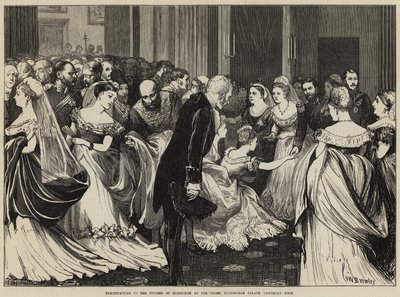 Presentations to the Duchess of Edinburgh at the Court, Buckingham Palace by Valentine Walter Lewis Bromley